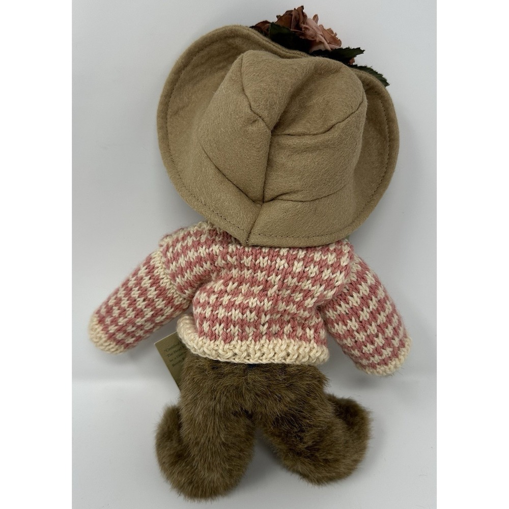Boyds Bears Mrs. Mertz Collectible Plush Teddy Bear Pink & Cream Sweater Flowers - Picture 3 of 5